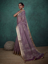 Woven Border Linen Saree